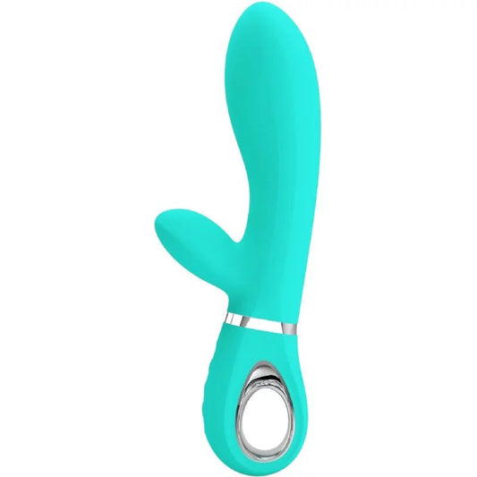 Thomas Super Soft Silicone Rabbit Vibrator - Turquoise