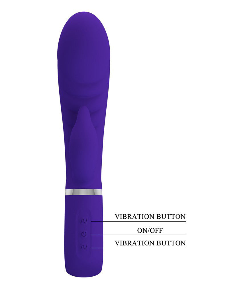 Prescott Super Soft Rabbit Silicone Vibrator - Purple