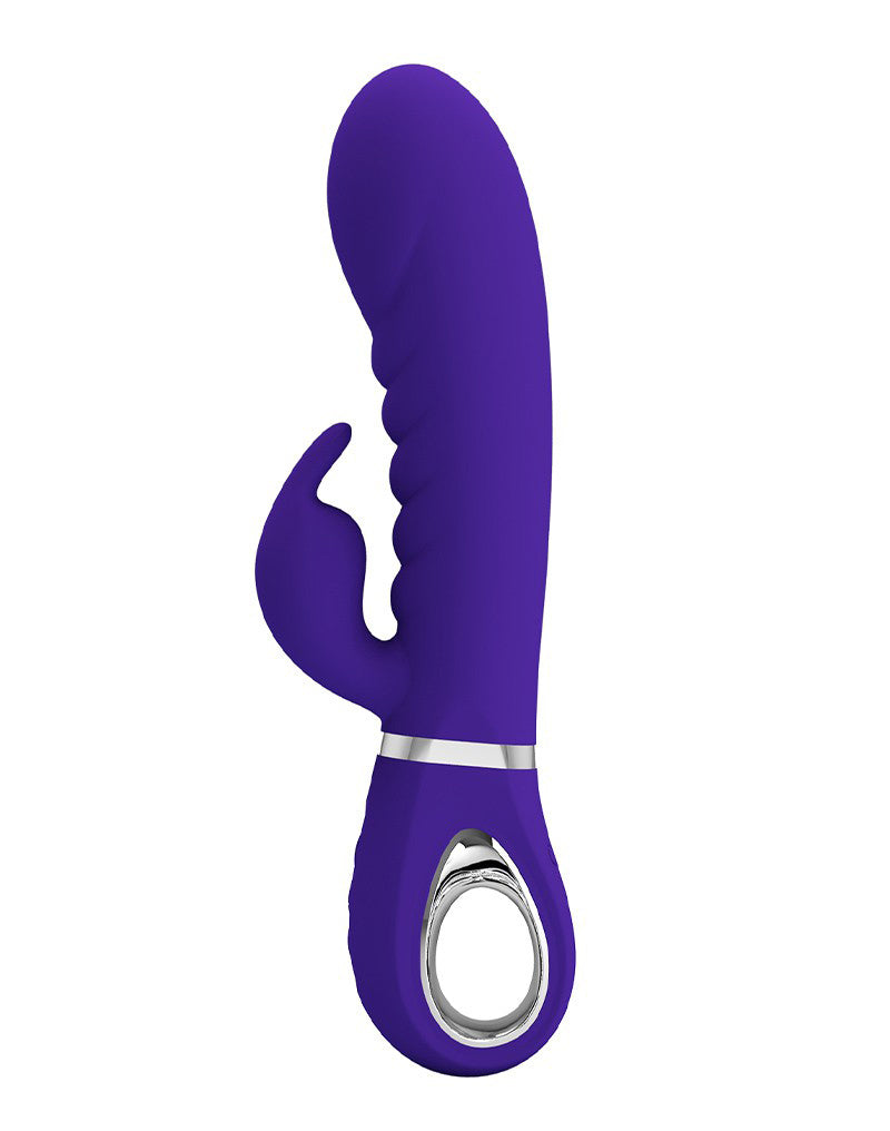 Prescott Super Soft Rabbit Silicone Vibrator - Purple