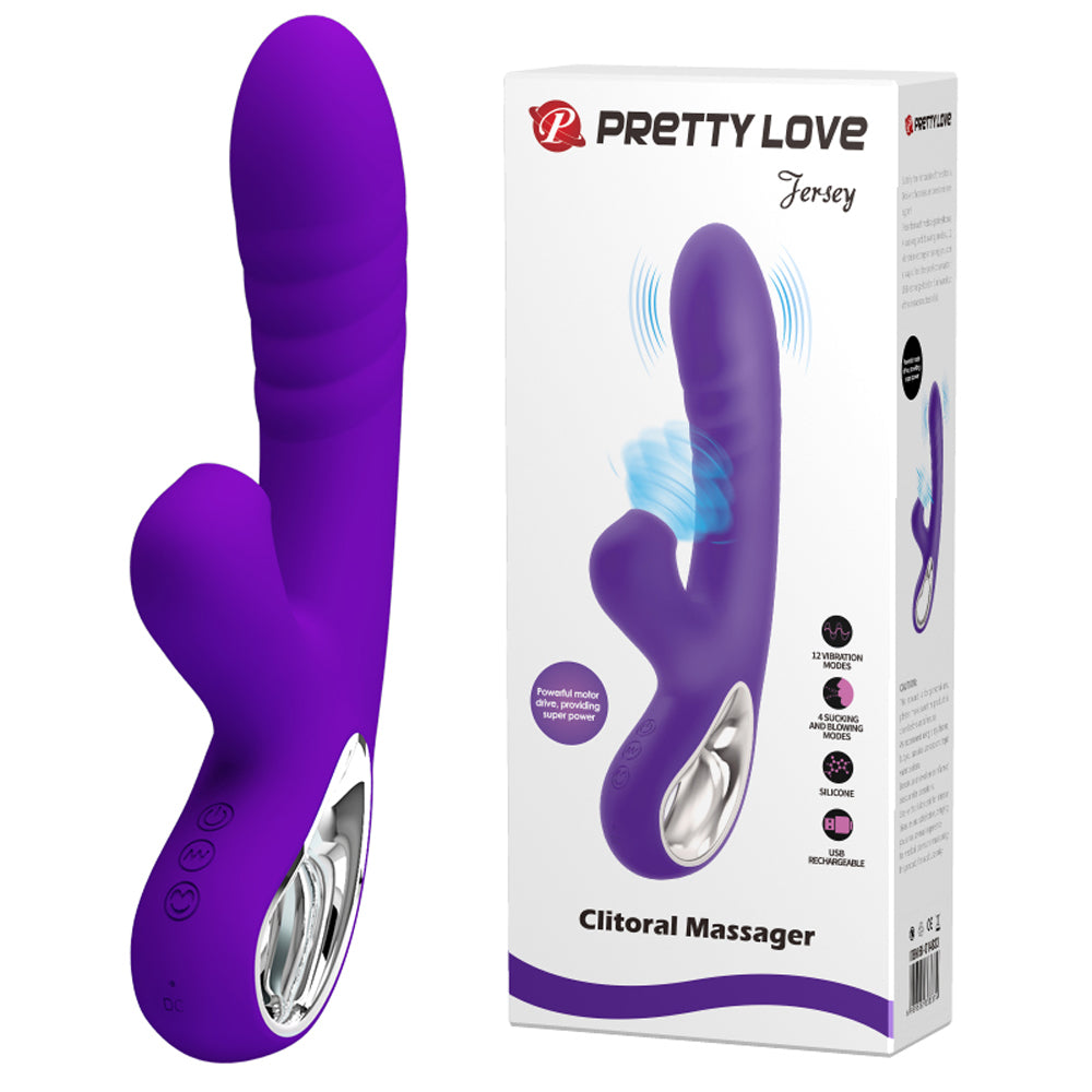 Pretty Love Jersey Sucking and Vibrating Rabbit - Purple