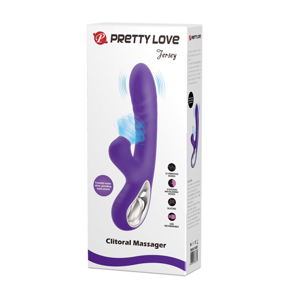 Pretty Love Jersey Sucking and Vibrating Rabbit - Purple