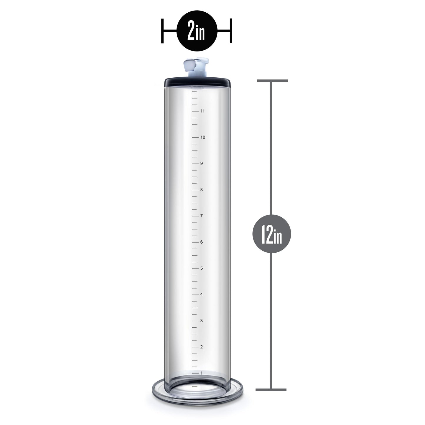 Performance - 12 Inch X 2 Inch Penis Pump Cylinder - Clear