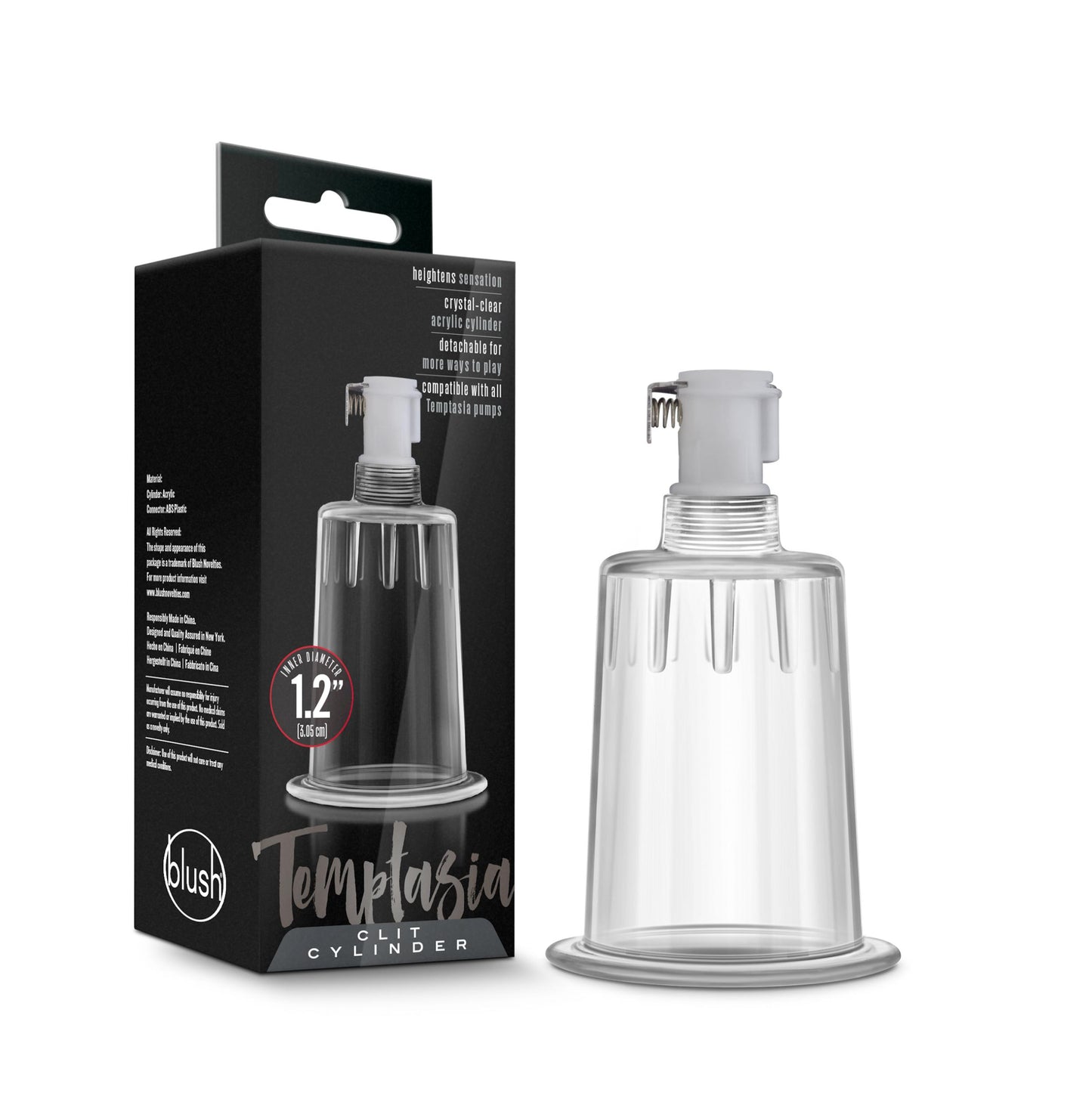 Temptasia – Clit Cylinder - 1.2 Inch Diameter - Clear