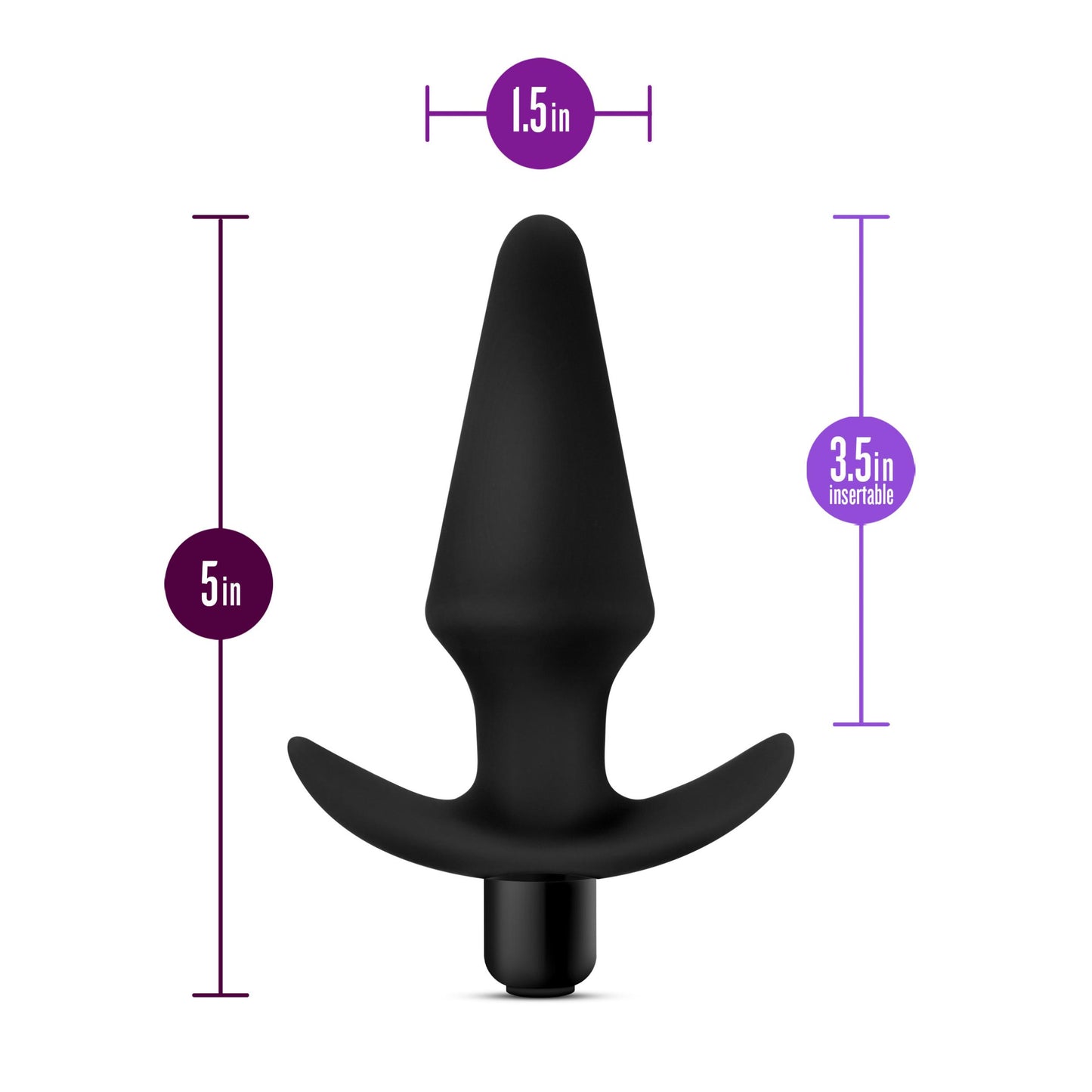 Anal Adventures Platinum - Silicone Vibrating Plug - Black