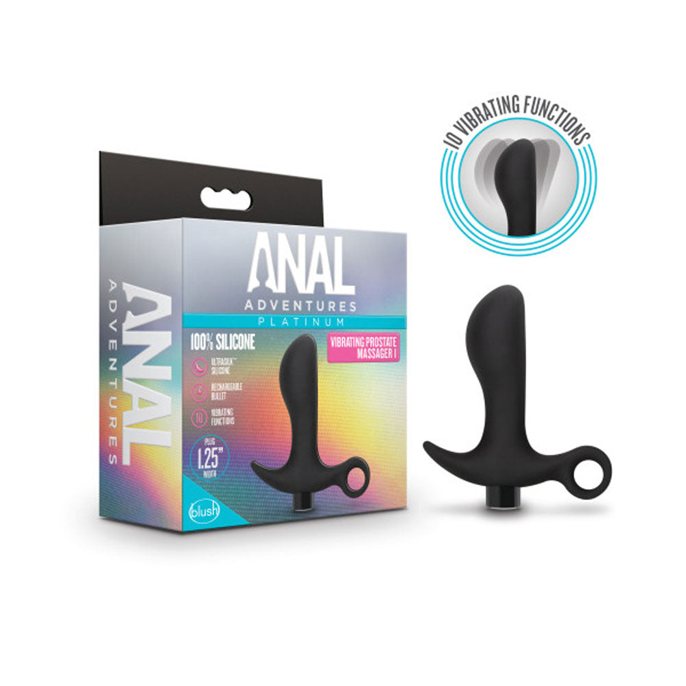 Anal Adventures - Platinum - Silicone Vibrating Prostate Massager 01 - Black