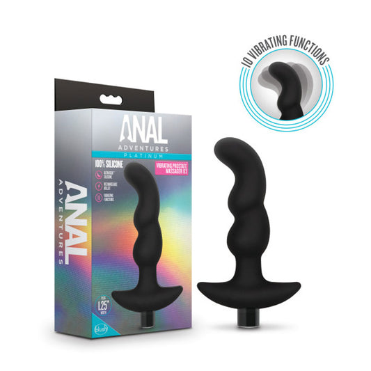 Anal Adventures - Platinum - Silicone Vibrating Prostate Massager 03 - Black