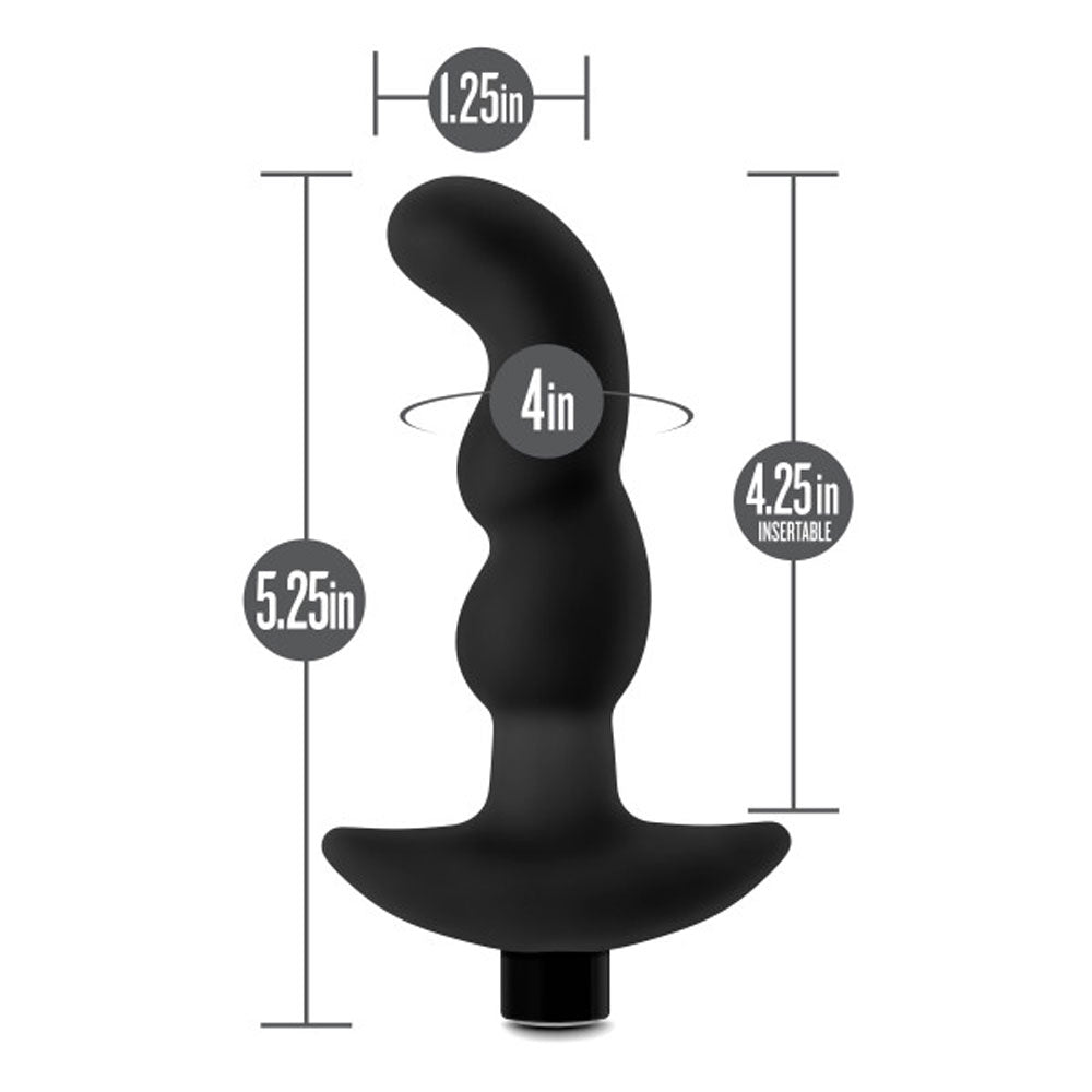 Anal Adventures - Platinum - Silicone Vibrating Prostate Massager 03 - Black