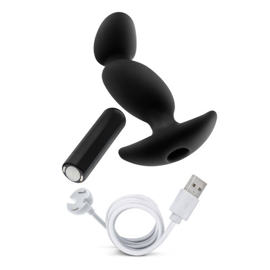 Anal Adventures - Platinum - Silicone Vibrating Prostate Massager 04 -Black