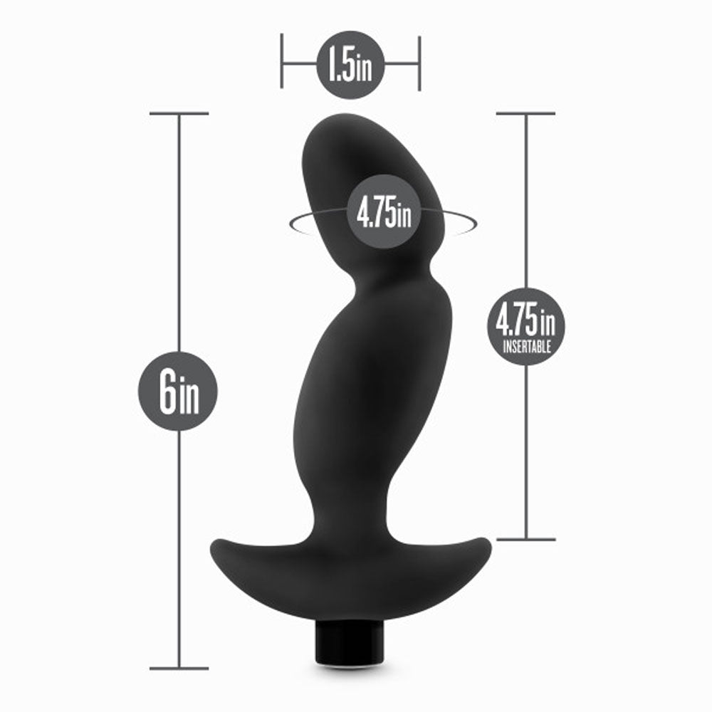 Anal Adventures - Platinum - Silicone Vibrating Prostate Massager 04 -Black