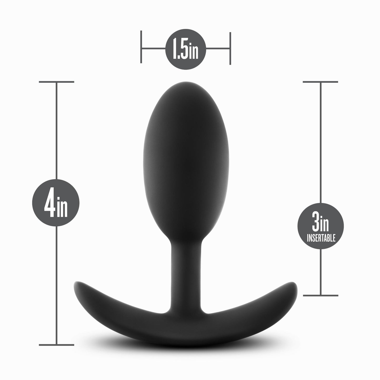 Anal Adventures - Platinum - Silicone Vibra Slim Plug -Medium - Black