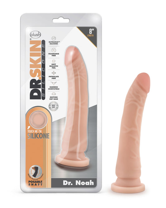 Dr. Skin Silicone - Dr. Noah - 8 Inch Dong With Suction Cup - Vanilla