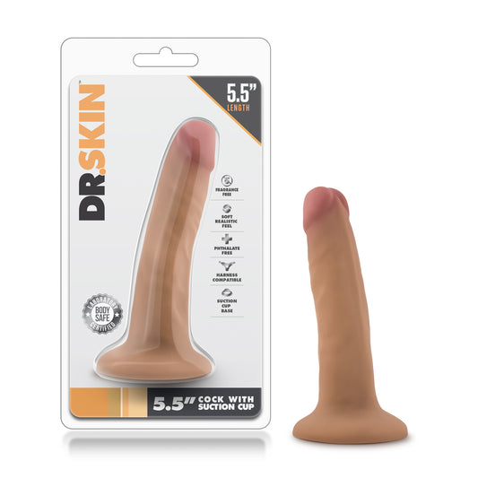 Dr. Skin - 5.5 Inch Cock with Suction Cup - Mocha