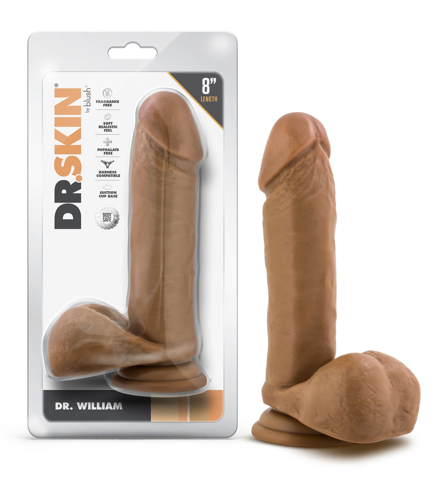 Dr. Skin - Dr. William - 8 Inch Dildo With Balls - Tan