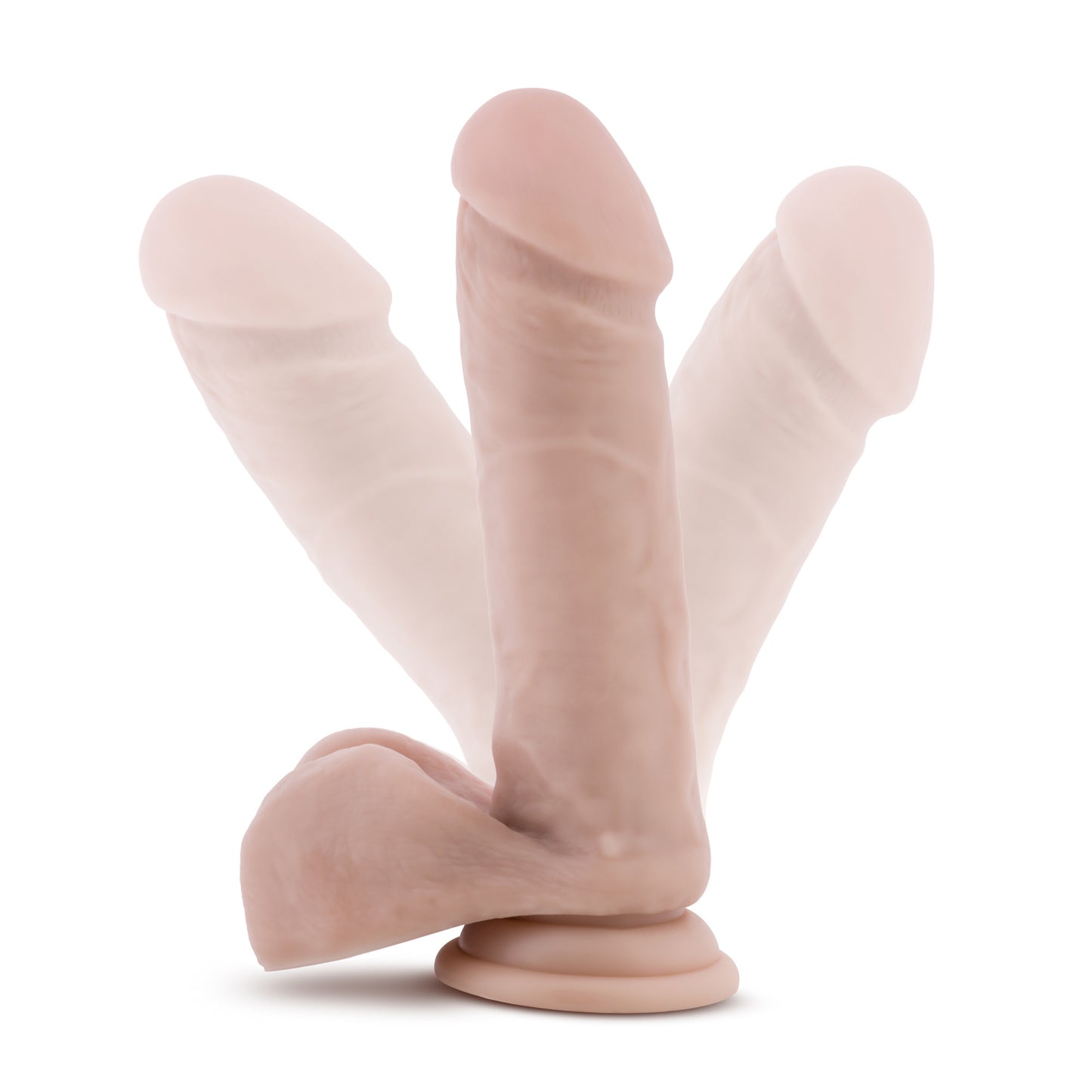 Dr. Skin Plus - 8 Inch Posable Dildo With Balls - Vanilla