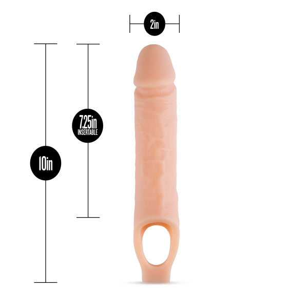 Performance Plus - 10 Inch Silicone Cock Sheath Penis Extender - Vanilla