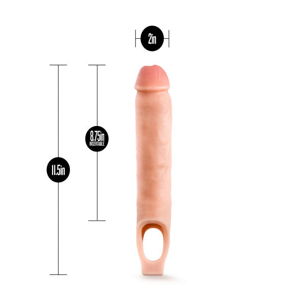 Performance Plus - 11.5 Inch Silicone Cock Sheath Penis Extender - Vanilla