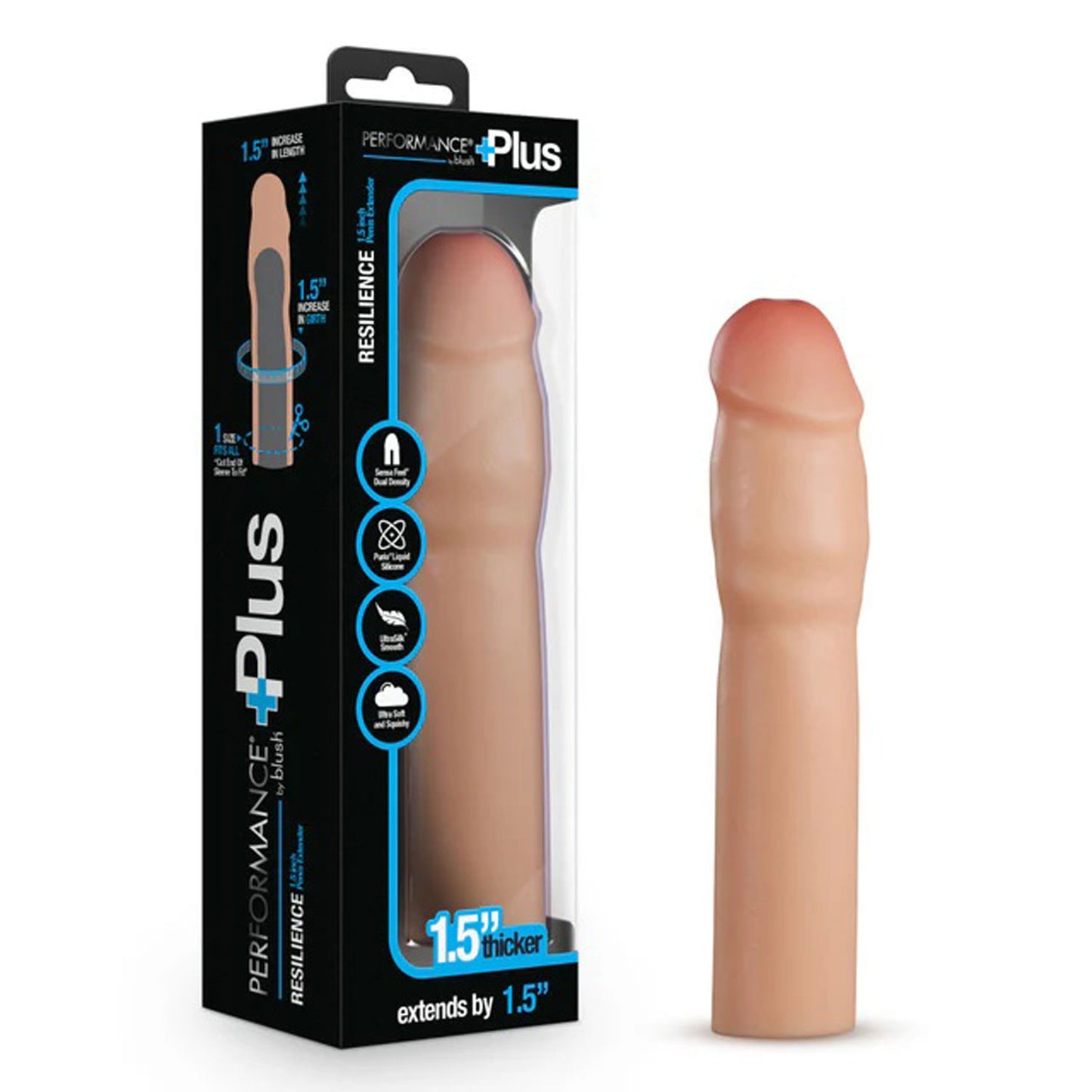 Performance Plus 1.5 Inch Silicone Penis Xtender - Beige