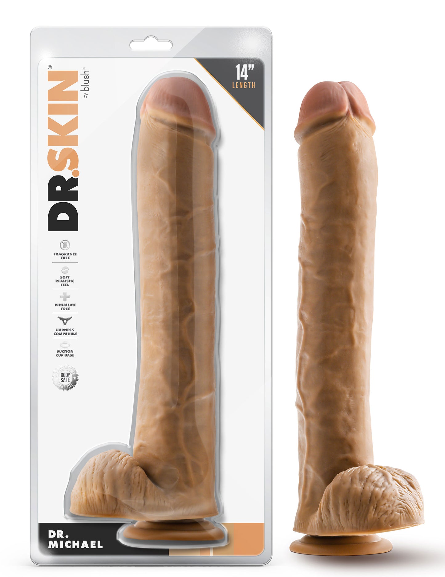 Dr. Skin - Dr. Michael - 14 Inch Dildo With Balls Tan