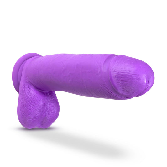 Neo Elite - 10 Inch Silicone Dual Density Cock with Balls - Neon Purple