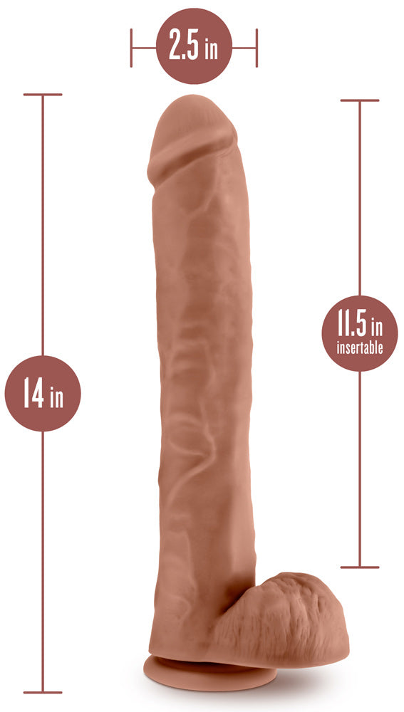 Au Naturel - Daddy - 14 Inch Dildo - Mocha