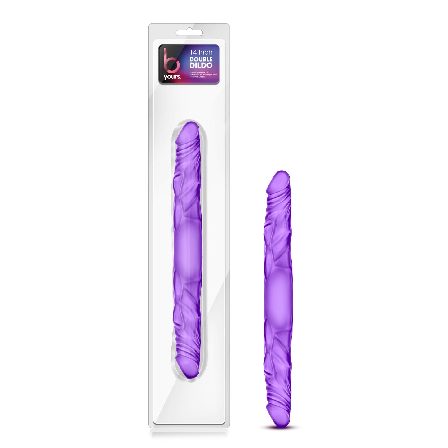 B Yours 14 Inch Double Dildo - Purple