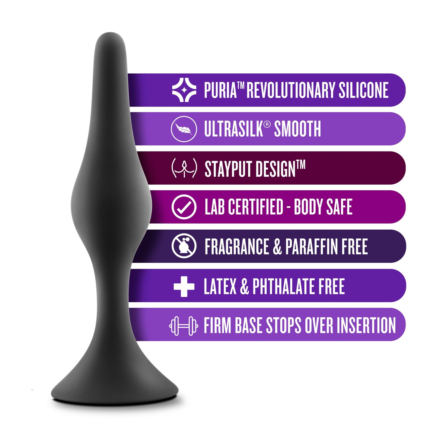 Anal Adventures Platinum - Silicone Beginner Plug Kit - Black