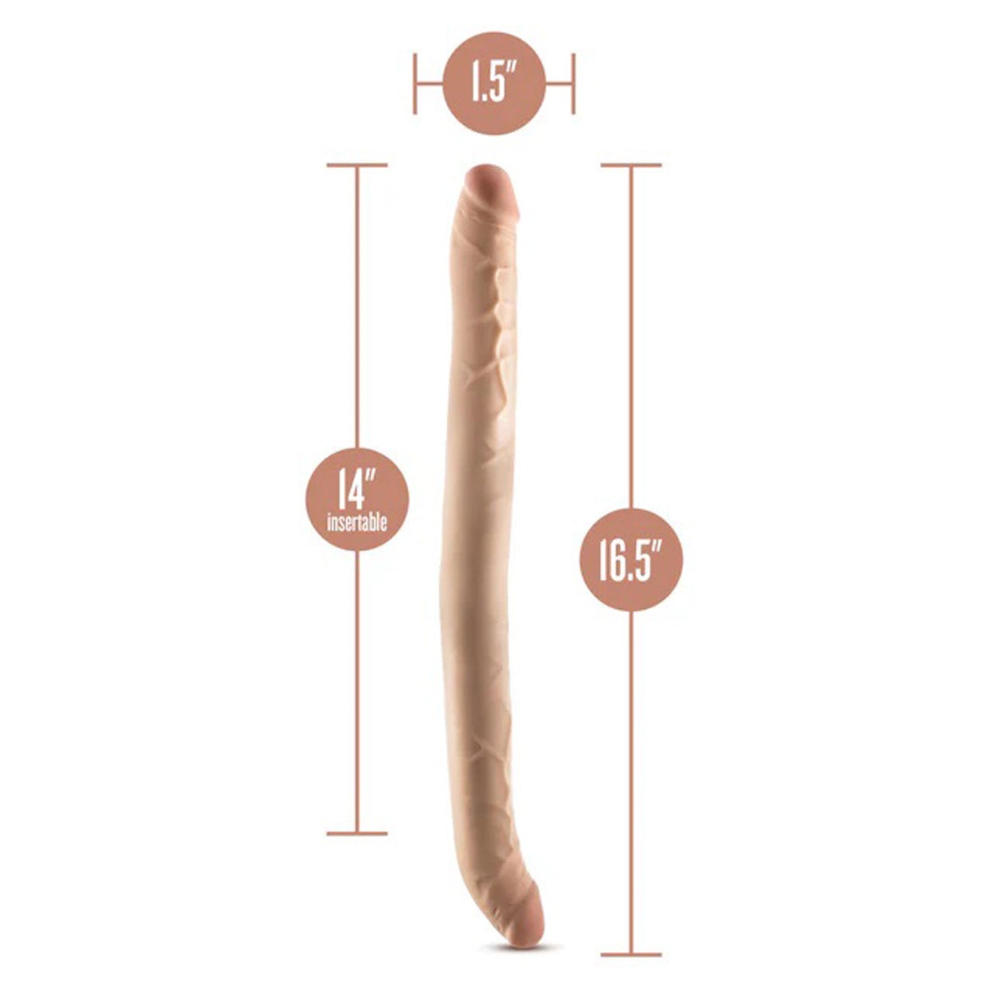 Dr. Skin Plus - 16.5” Posable Double Dong - Beige