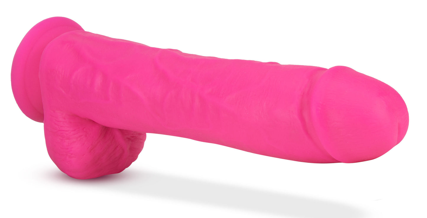 Neo - 11 Inch Dual Density Dildo - Neon Pink