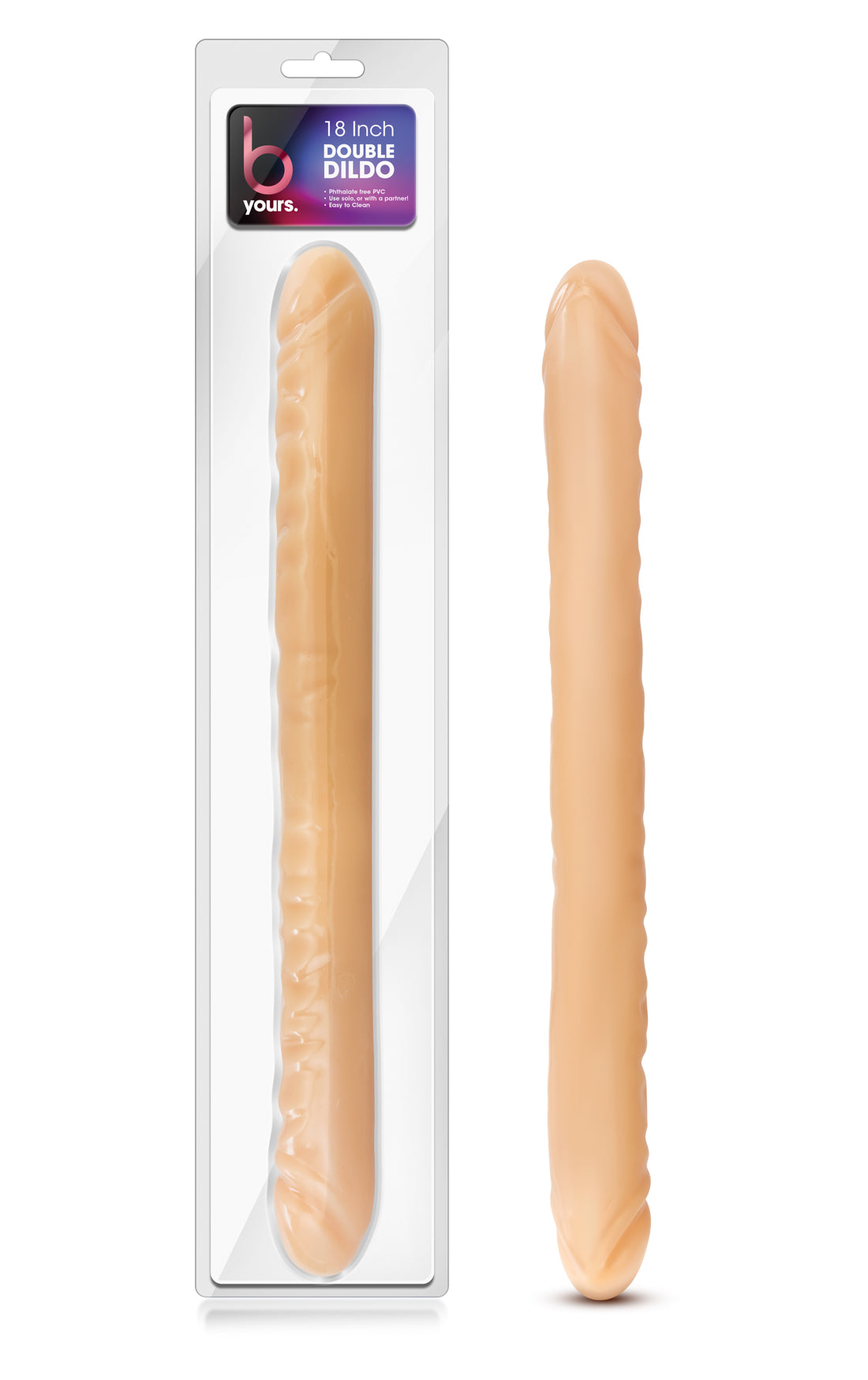 B Yours 18 Inch Double Dildo - Beige