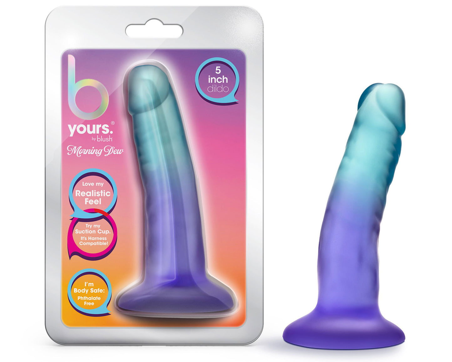 B Yours - Morning Dew - 5 Inch Dildo - Sapphire