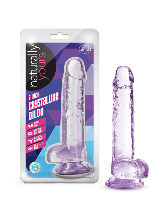 Naturally Yours - 7 Inch Crystalline Dildo - Amethhyst