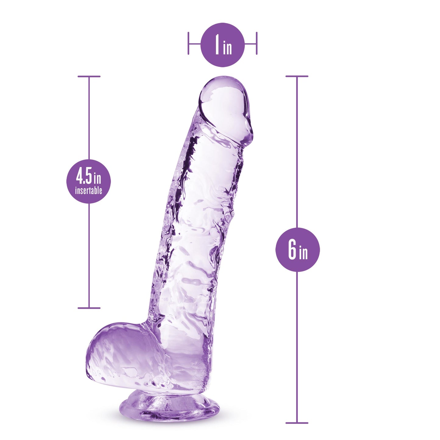 Naturally Yours - 6 Inch Crystalline Dildo - Amethyst