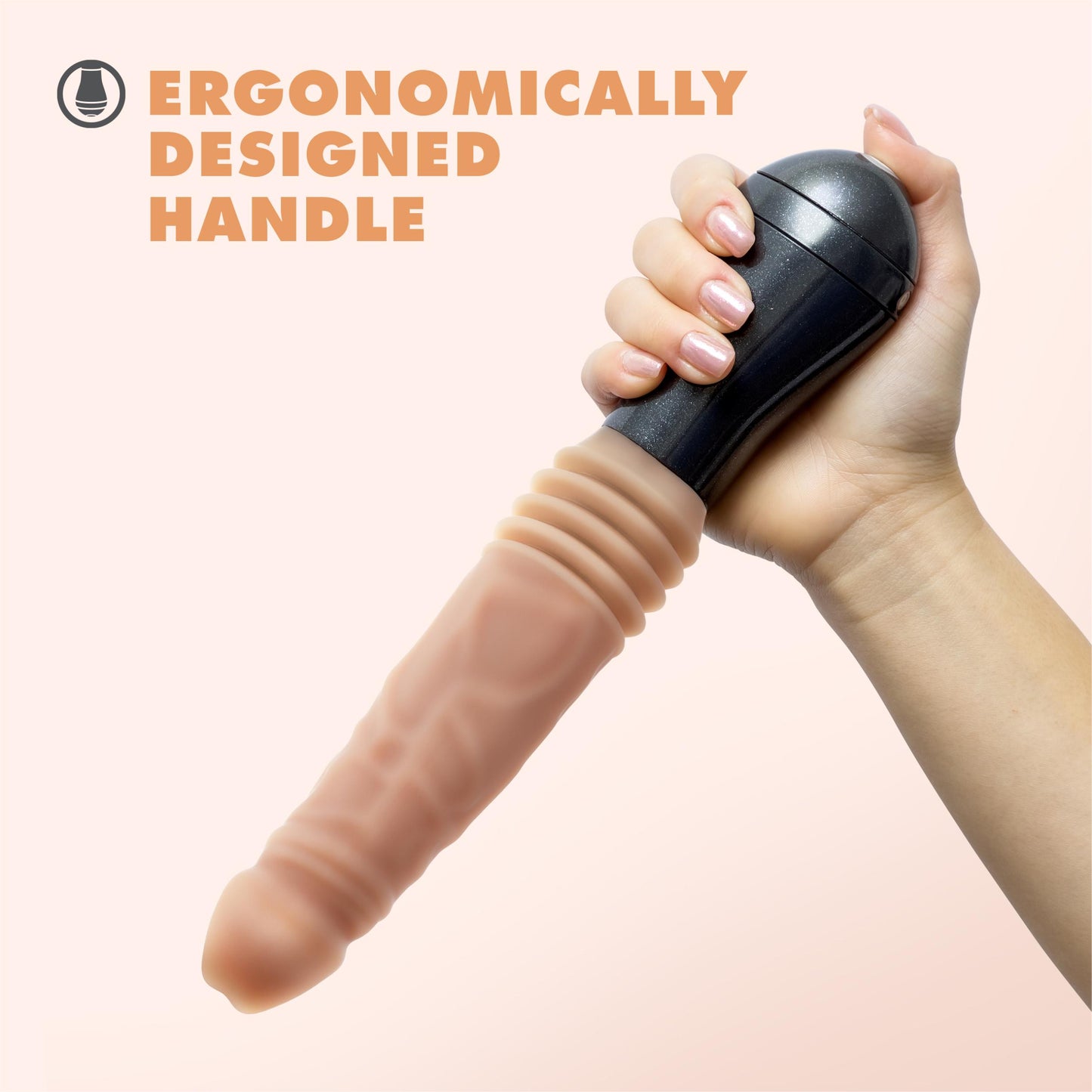 Dr. Skin Silicone - Dr. Knight - Thrusting Gyrating Vibrating Dildo - Beige