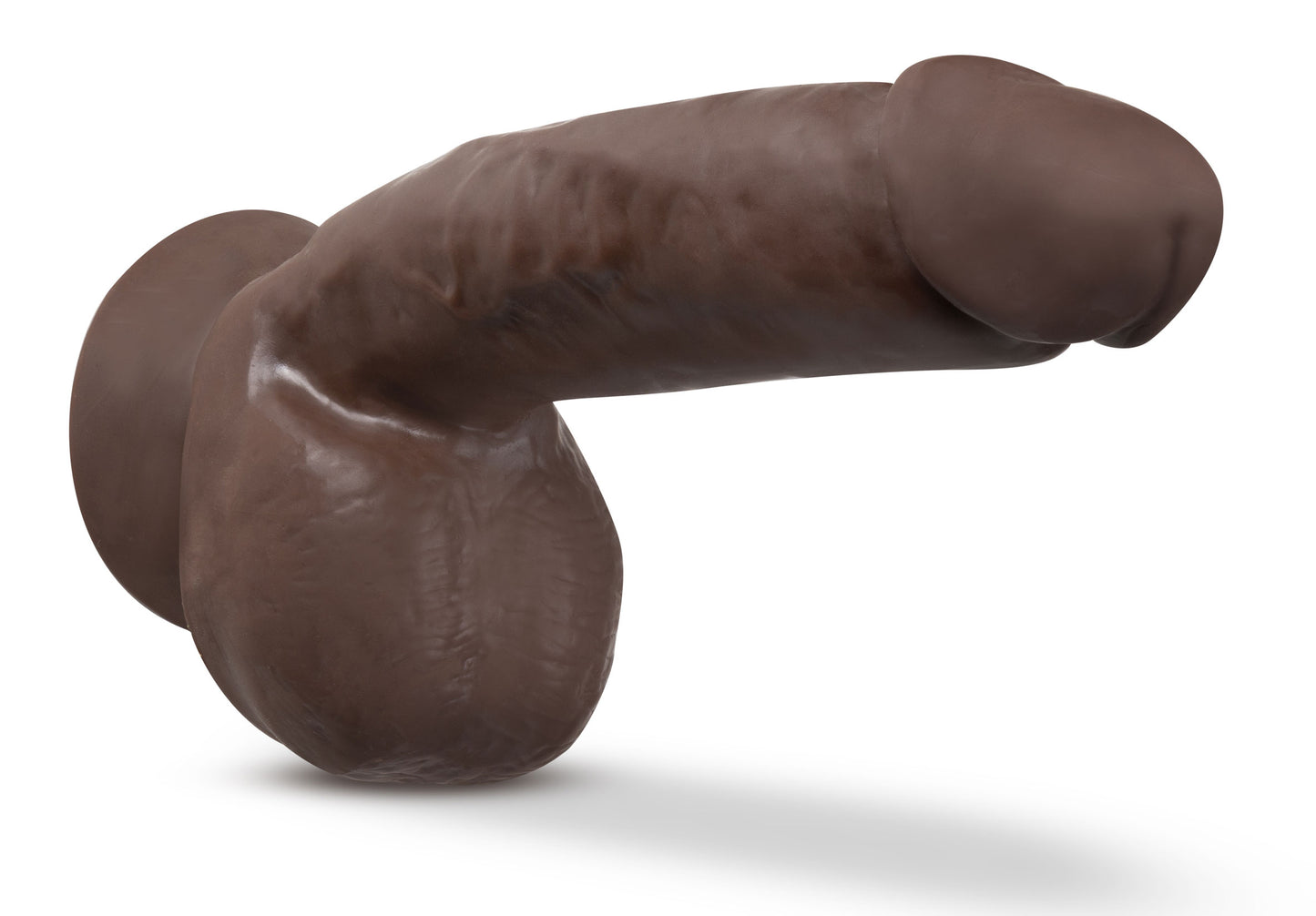 Dr. Skin Plus - 8 Inch Thick Poseable Dildo With Squeezable Balls - Chocolate