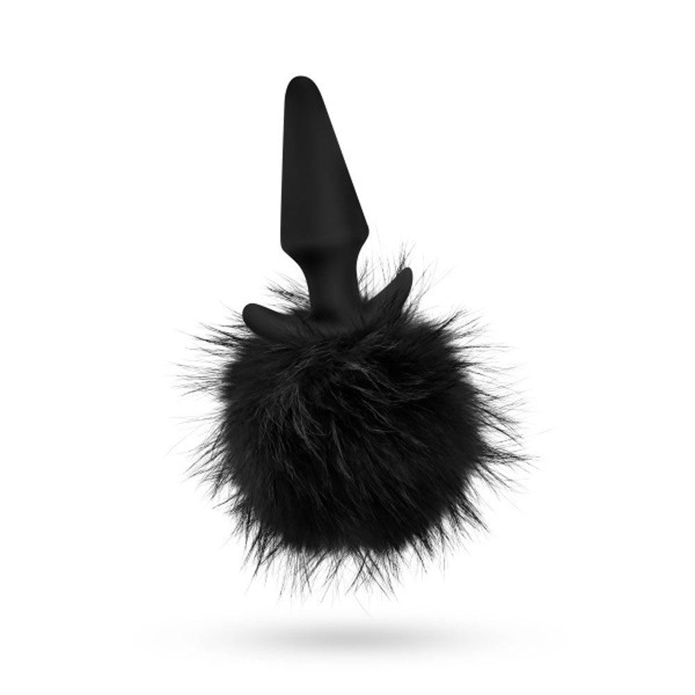 Anal Adventures - Platinum - Rabbit Tail Plug - Black