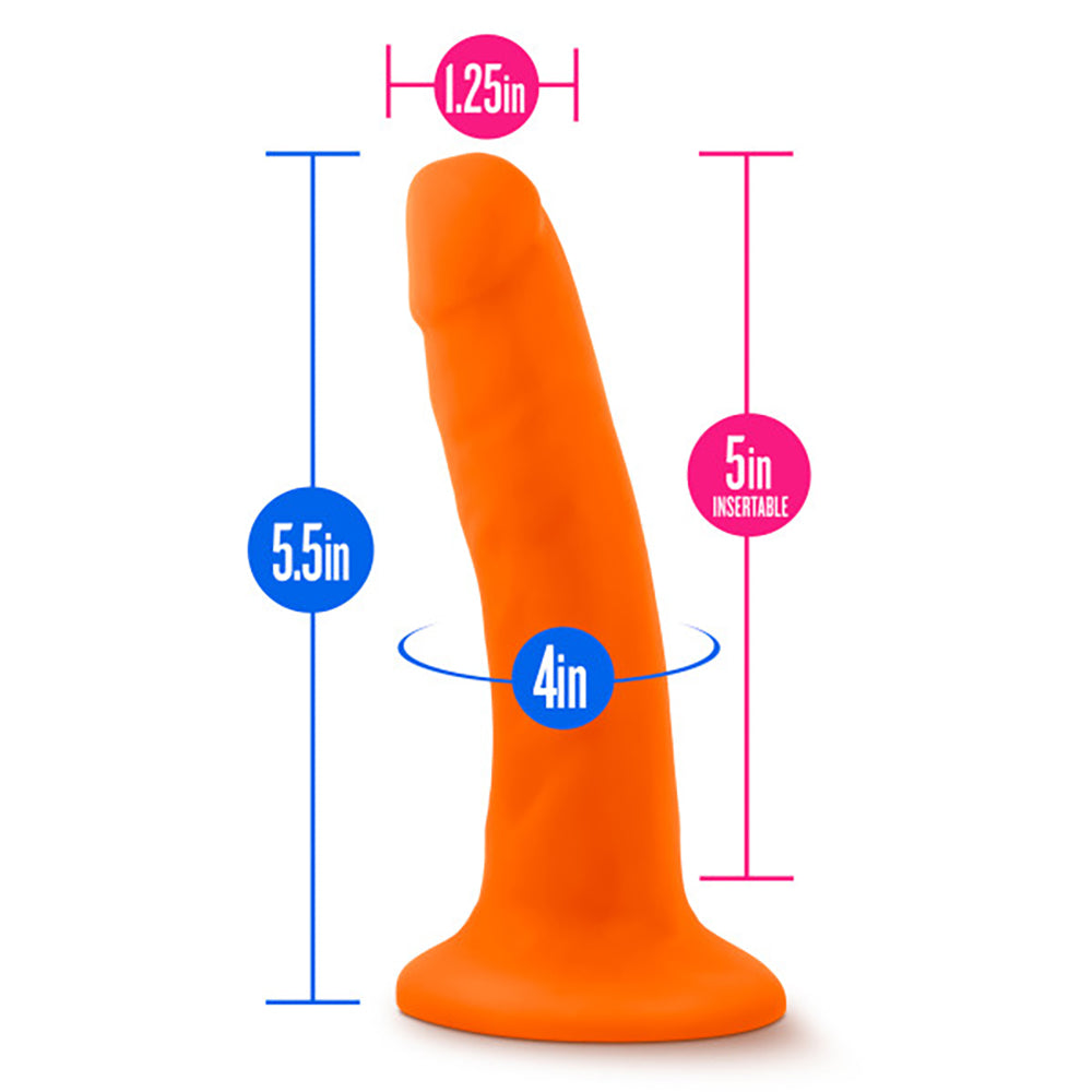 Neo - 5.5 Inch Dual Density Cock - Neon Orange