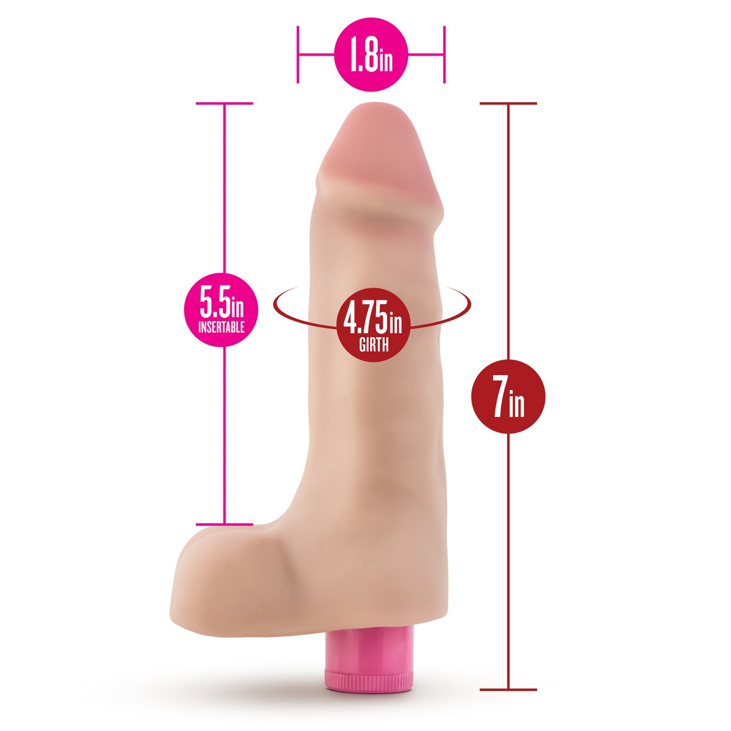 X5 Plus - 7 Inch Vibrating Cock - Beige