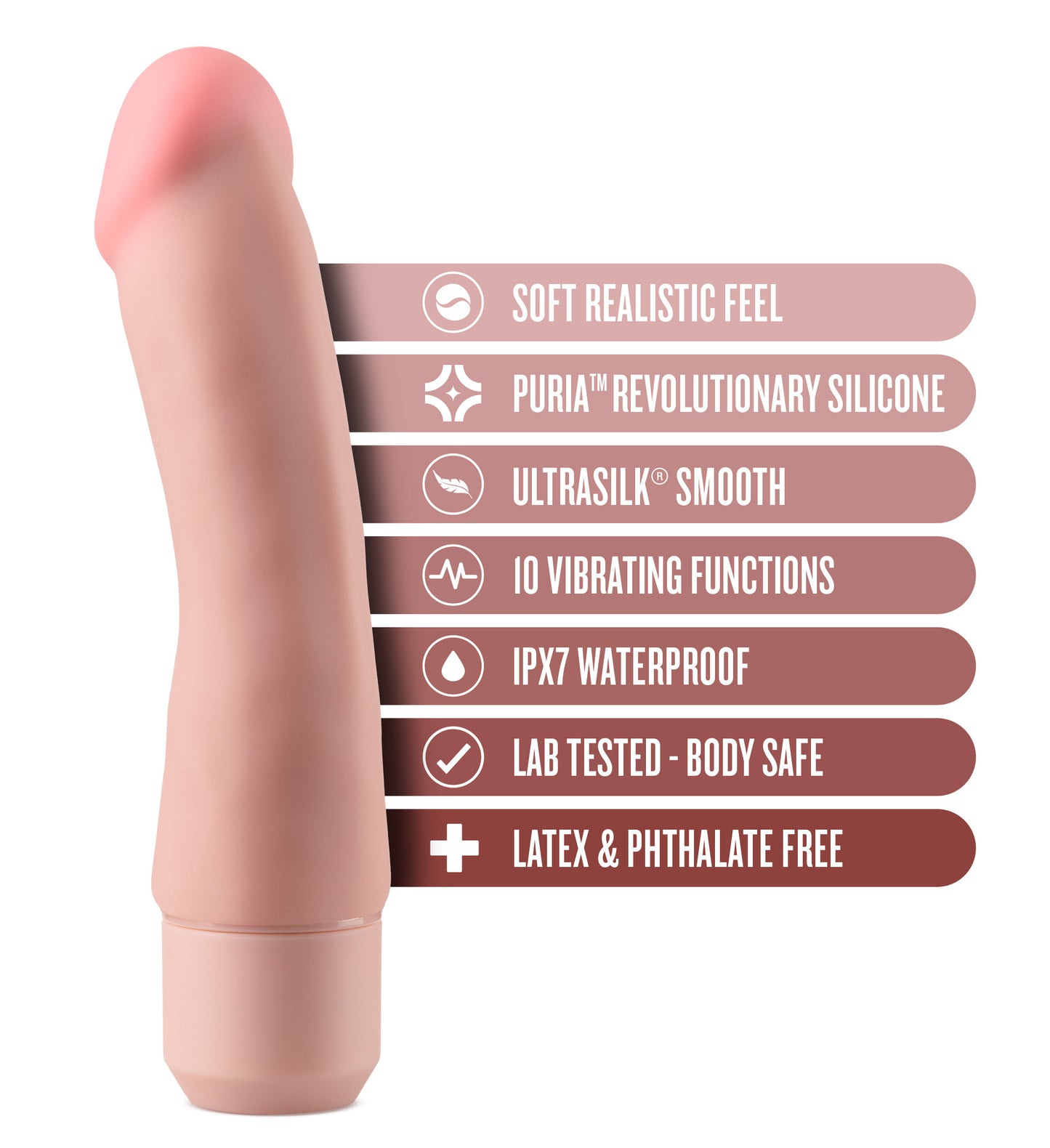 Dr. Skin Silicone – Dr. Steve - 7 Inch Vibrating Dildo - Beige