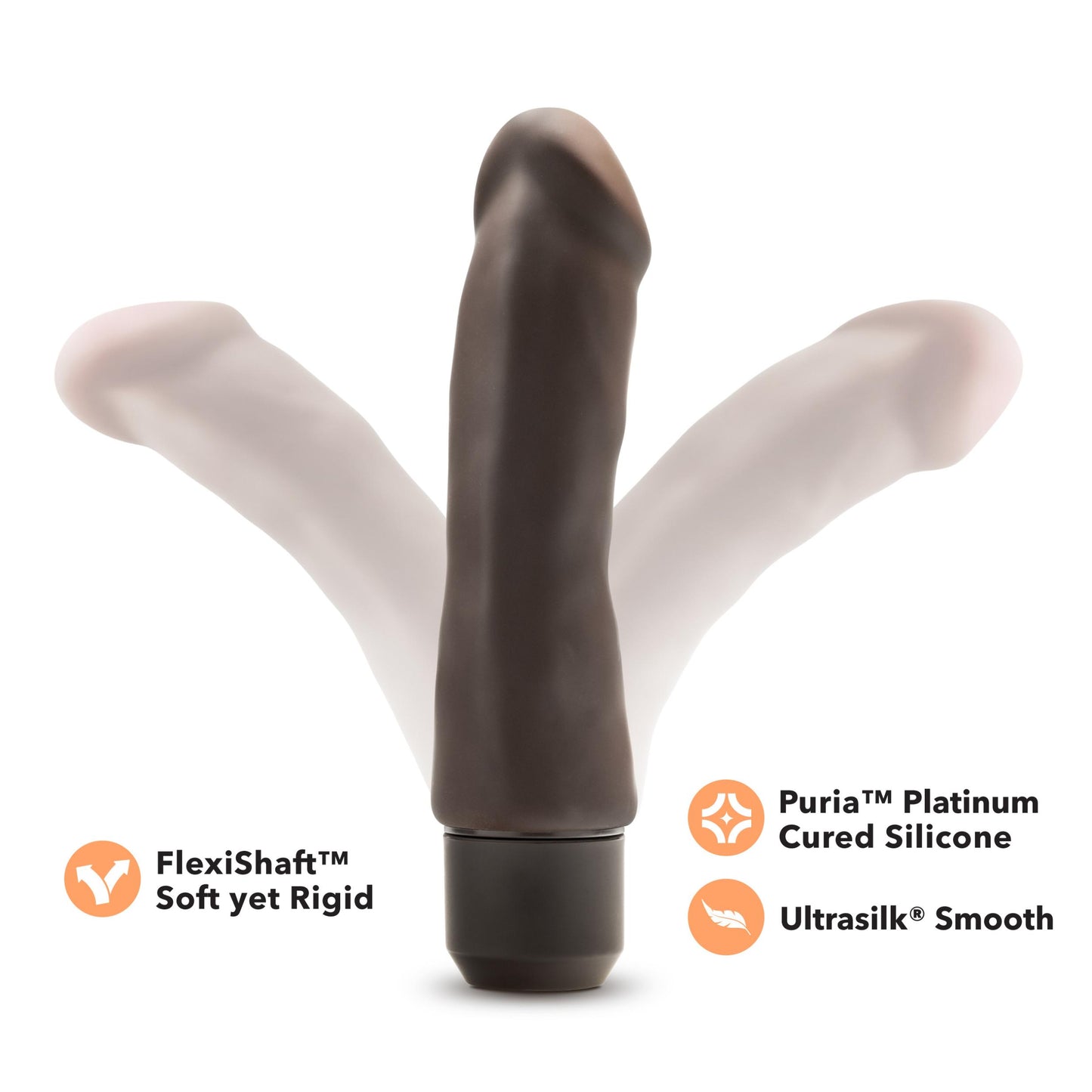 Dr. Skin Silicone – Dr. Steve - 7 Inch Vibrating Dildo - Brown