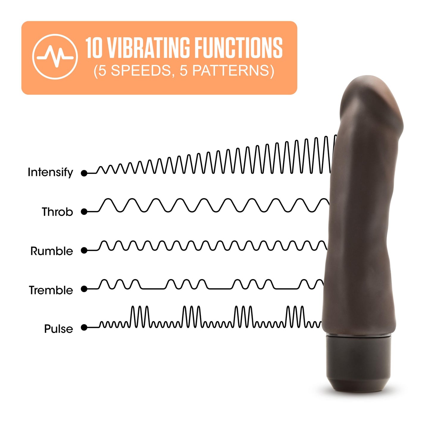 Dr. Skin Silicone – Dr. Steve - 7 Inch Vibrating Dildo - Brown