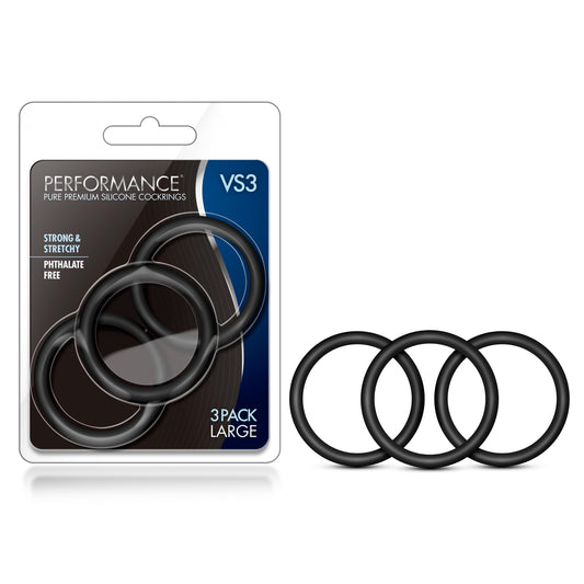 Performance - Vs3 Pure Premium Silicone Cockrings - Large - Black