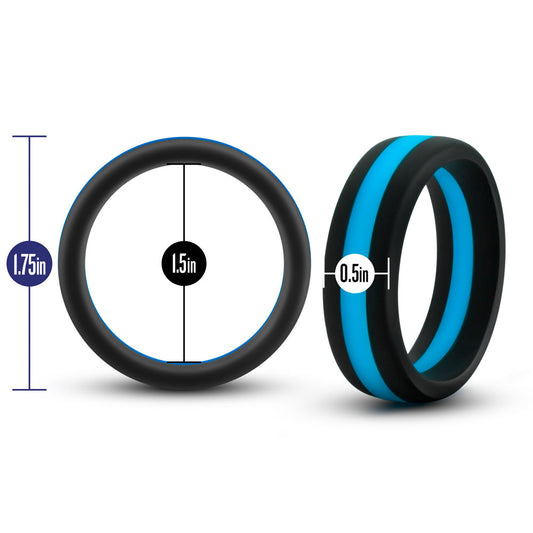 Performance - Silicone Go Pro Cock Ring - Black/blue/black