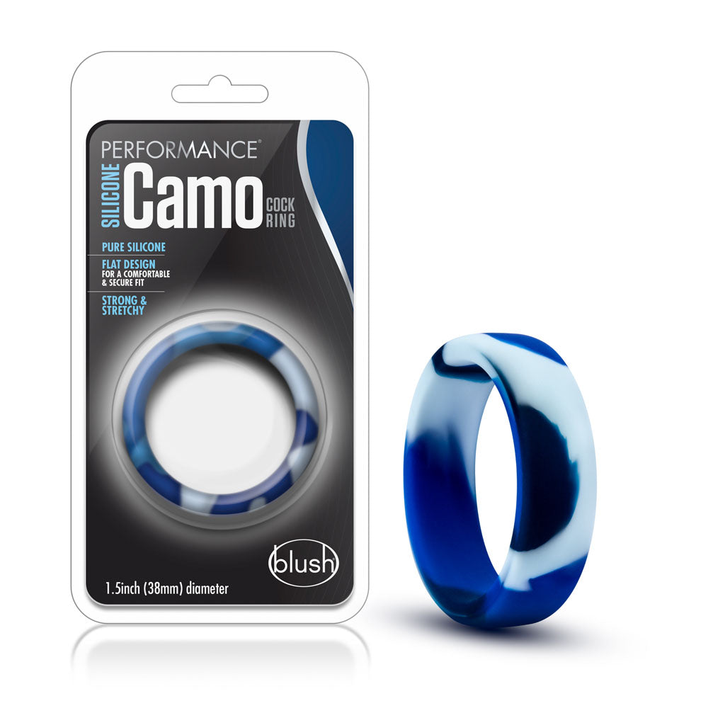 Performance - Silicone Camo Cock Ring - Blue Camoflauge