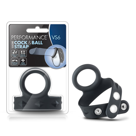 Performance - Vs6 - Silicone Cock & Ball Strap - Black