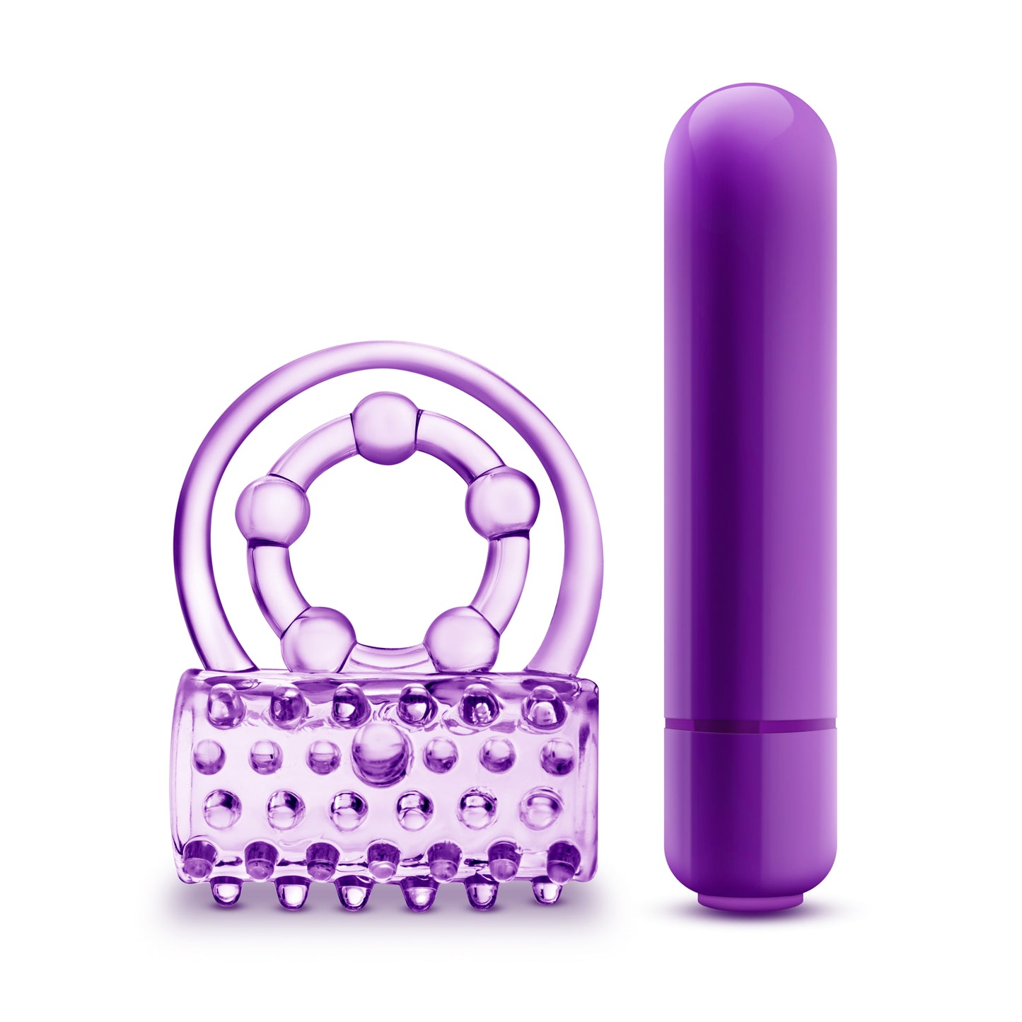 Play With Me - the Player - Vibrating Double Strap Ring - Purple