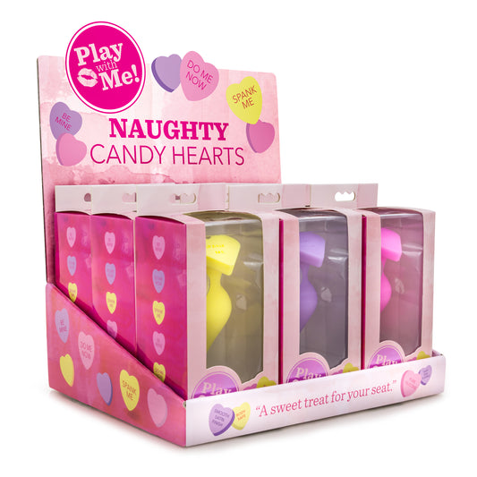 Naughty Candy Hearts Display - 9 Pieces - Assorted Colors