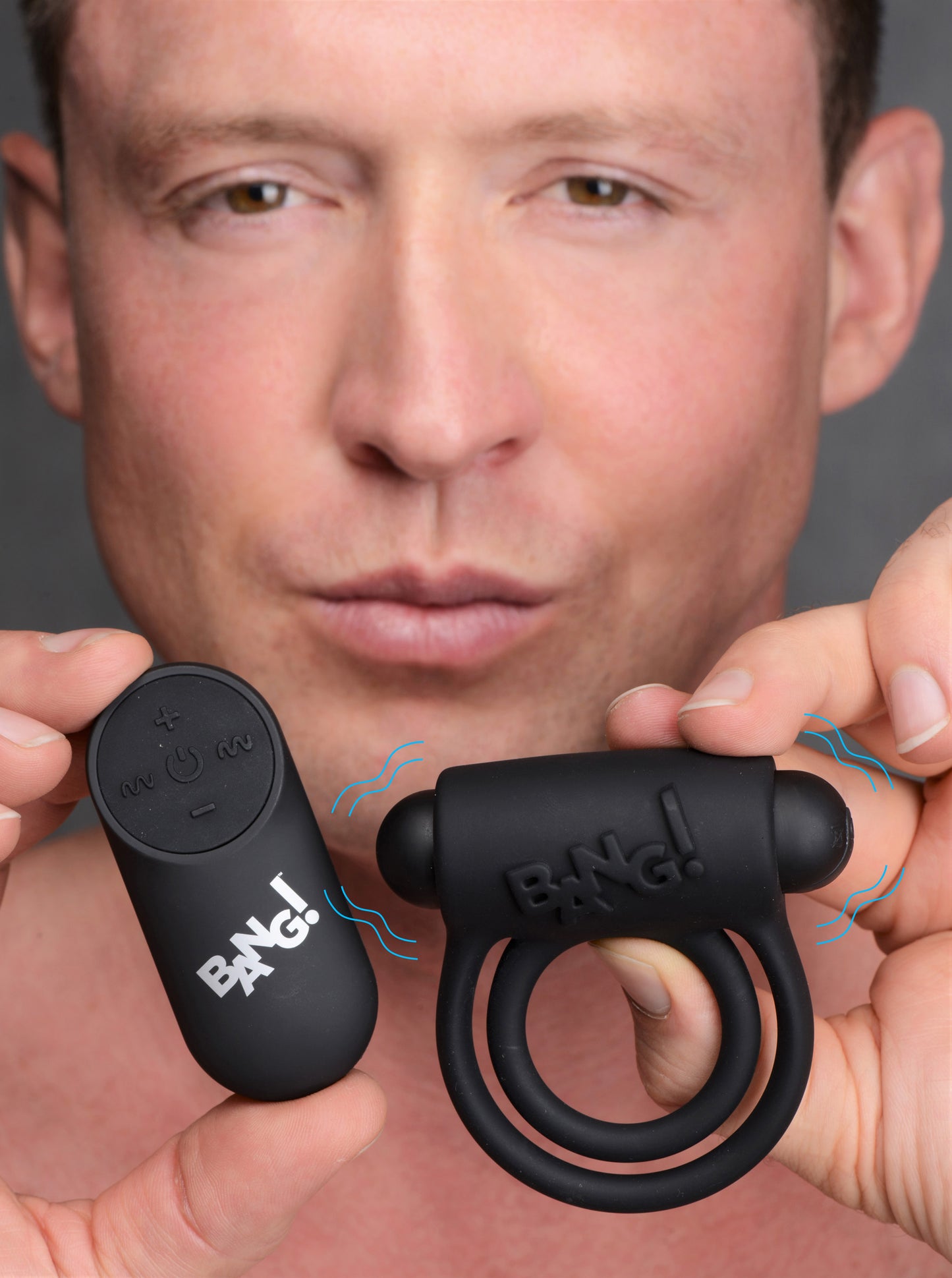 Bang - Silicone Cock Ring and Bullet With Remote Control - Black