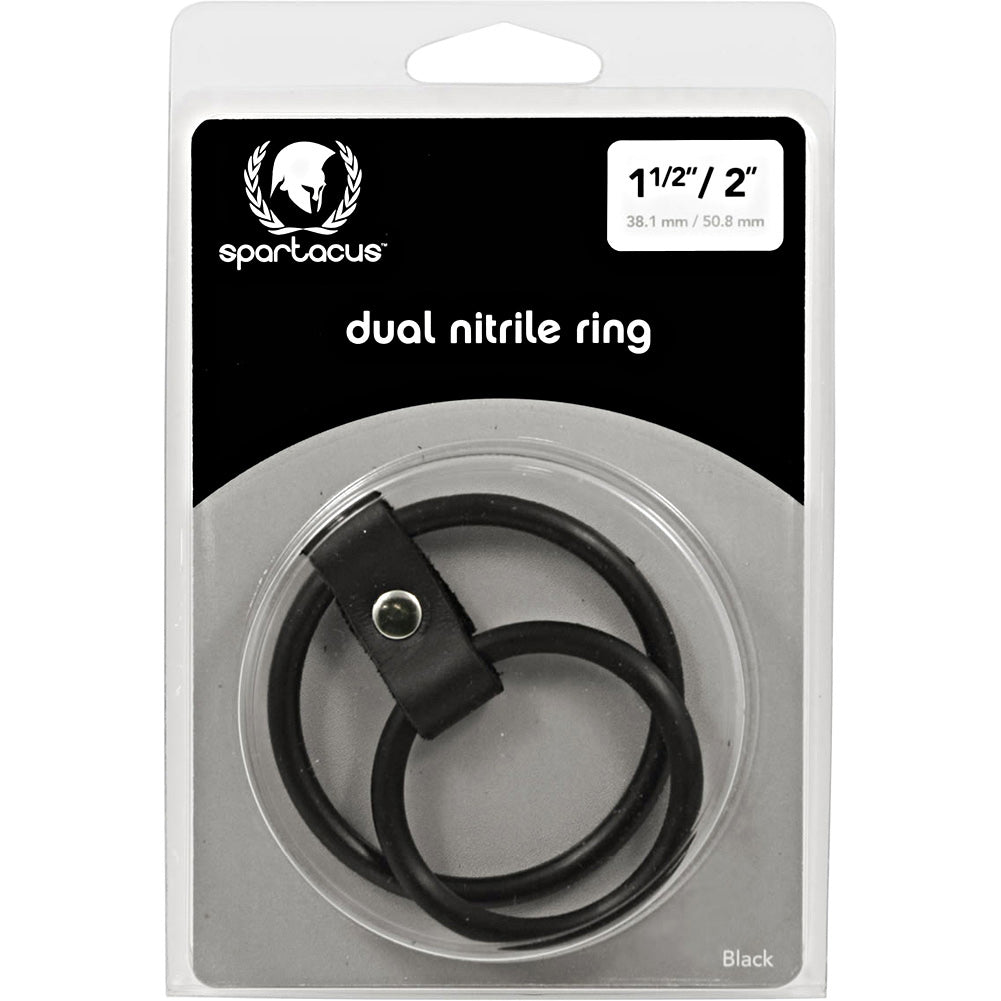 Nitrile Dual Cock Ring - Black