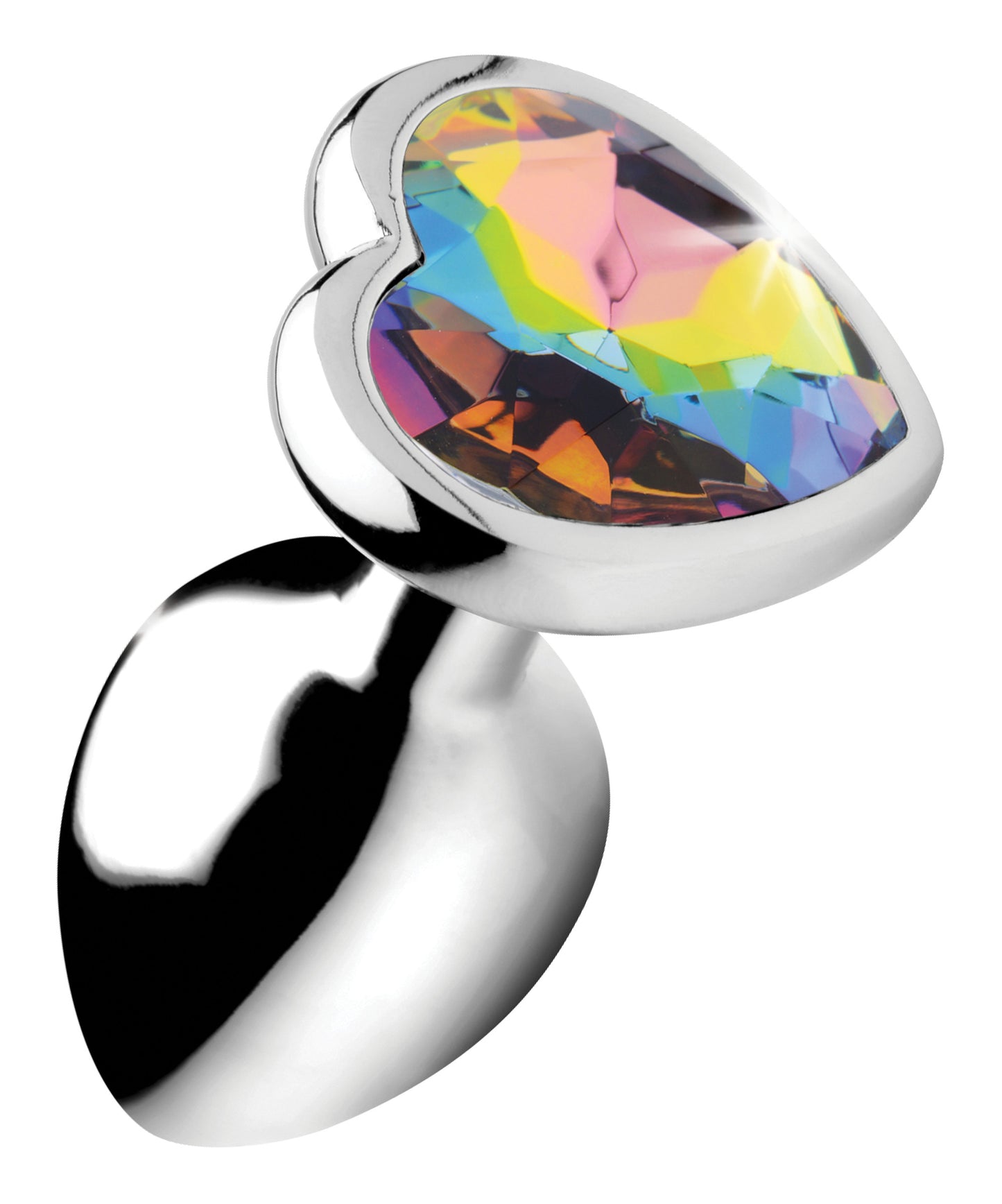 Rainbow Prism Heart Anal Plug - Small