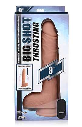 Big Shot 9 Inch Silicone Thrusting Dildo With - Balls and Remote